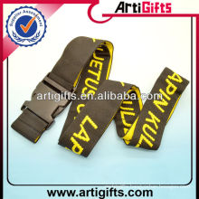 Cheap custom luggage belt with plastic buckle